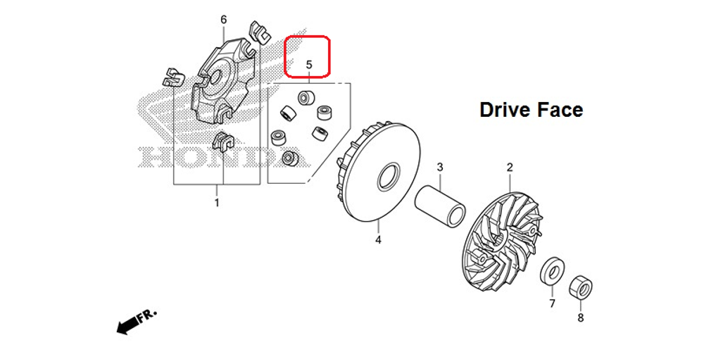 22123-K36-H00. ROLLER SET, WEIGHT.