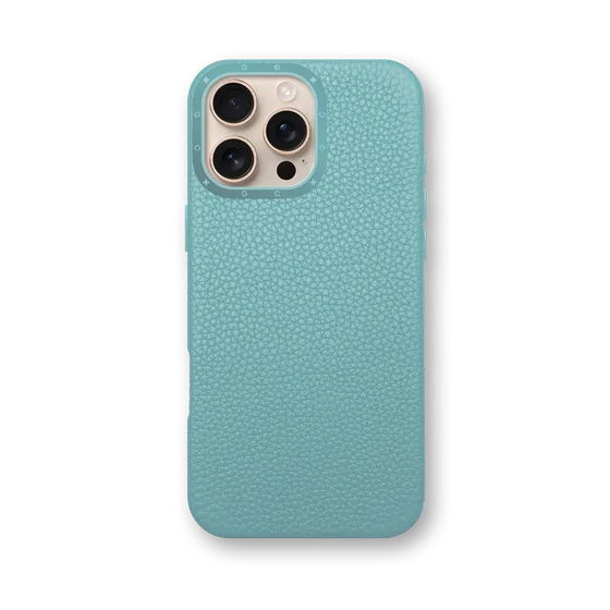 Чехол для iPhone 16 - Зернистая кожа - голубой