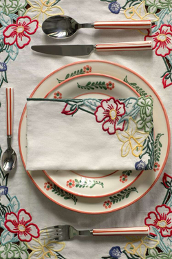 ZARA HOME САЛФЕТКА С ВЫШИВКОЙ ИЗ ХЛОПЧАТОБУМАЖНОГО ПОЛОТНА, БЕЛЫЙ