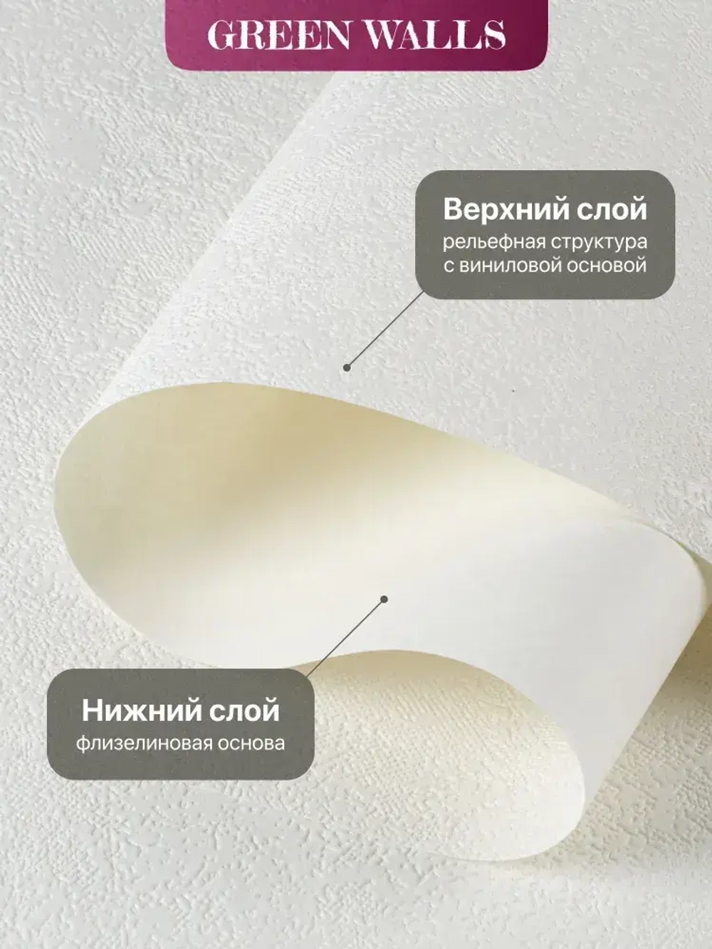 Обои флизелиновые белые виниловые вспененные под покраску 1,06*10,05 м