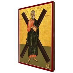 Икона Андрея Первозванного на доске с мощевиком.