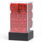 Chessex 12-D6 set (16mm) - Opaque Red/Black