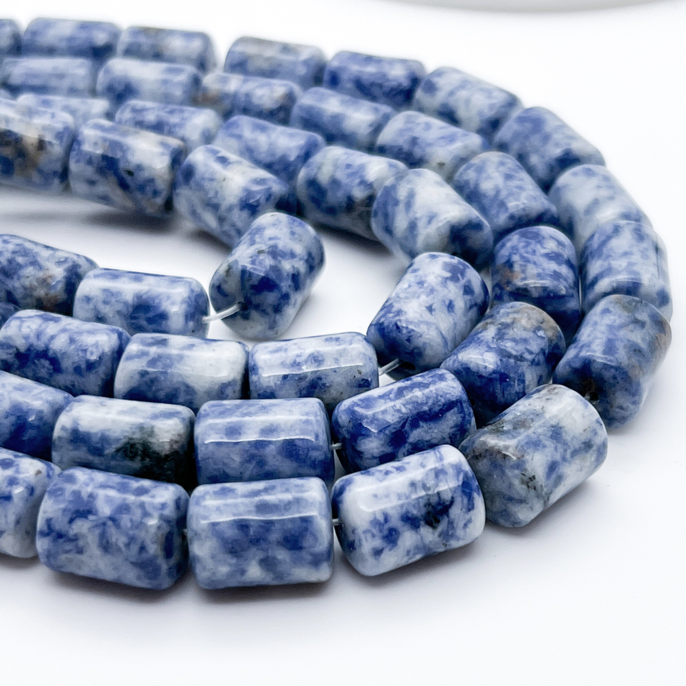 Содалит бусины, размер около 13,5*10 мм, цена за набор 6 шт