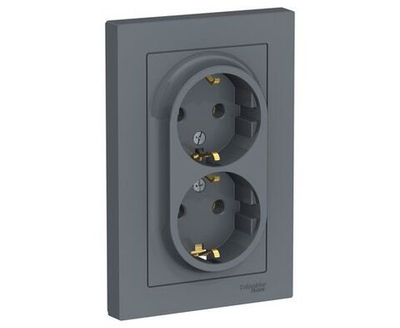 Розетка двойная с заземлением Грифель AtlasDesign Schneider Electric