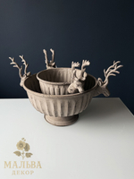 Набор из 2-х кашпо "Олени" 30,5x21x23 см / 42,5x31x27 см