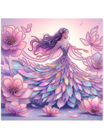 Алмазная мозаика 30х30см. "Красивая девушка" блест. с частич.заполнен.на подрам. (5 цв.) (Арт. НД-53