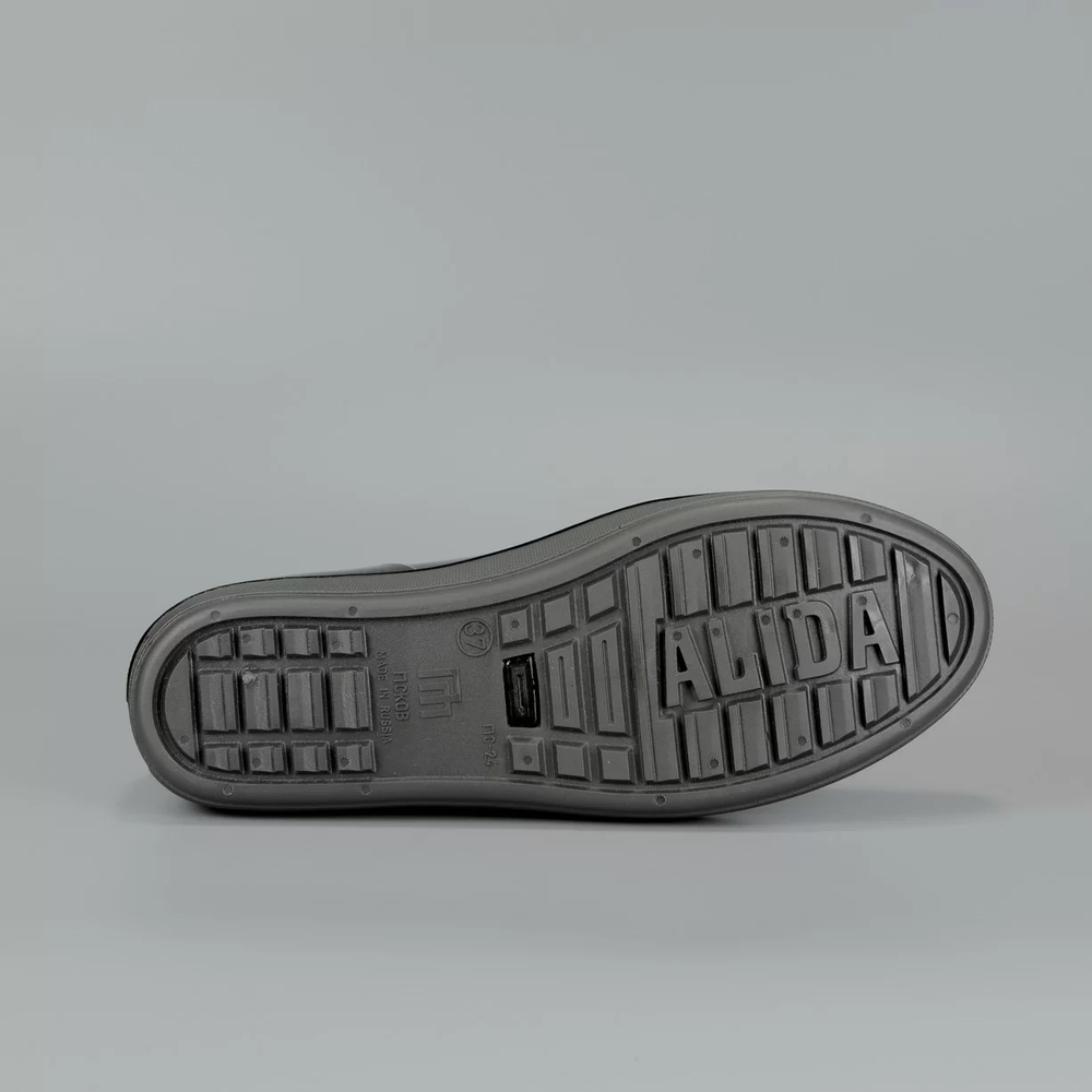 Полусапожки женские из ПВХ Nordman Alida (флисовый утеплитель ПС-24 УФ), Серые с черной подошвой