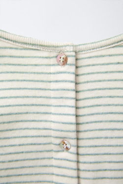 ZARA ФУТБОЛКА В ПОЛОСКУ, ЗЕЛЕНОВАТЫЙ