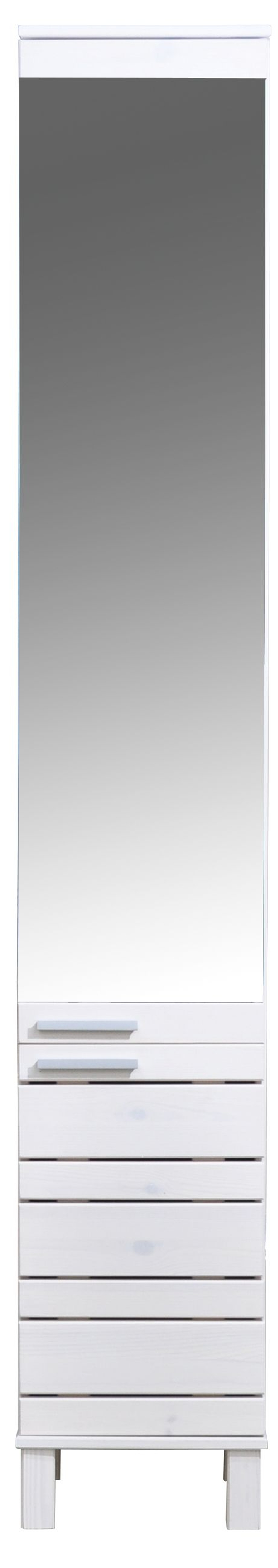 Шкаф для одежды 30х30х150, Джосси, распашной для одежды, с зеркалом, для ванной комнаты деревянный, белый, Dipriz