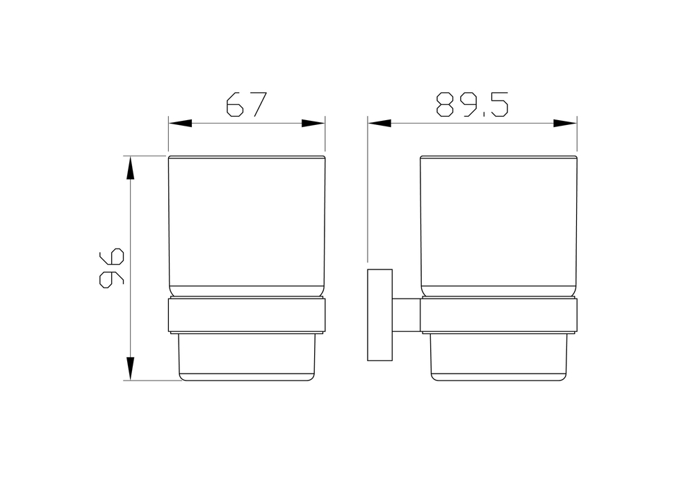 Стакан для зубных щеток с держателем WONZON & WOGHAND GRAFFITY, Темный графит (WW-9321-BGM)