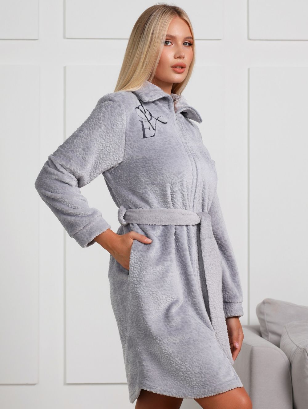 Халат Лео-1 Виотекс СЕРЫЙ