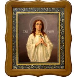 Люцилла мученица. Икона на холсте. В киоте 15 х 18 см.