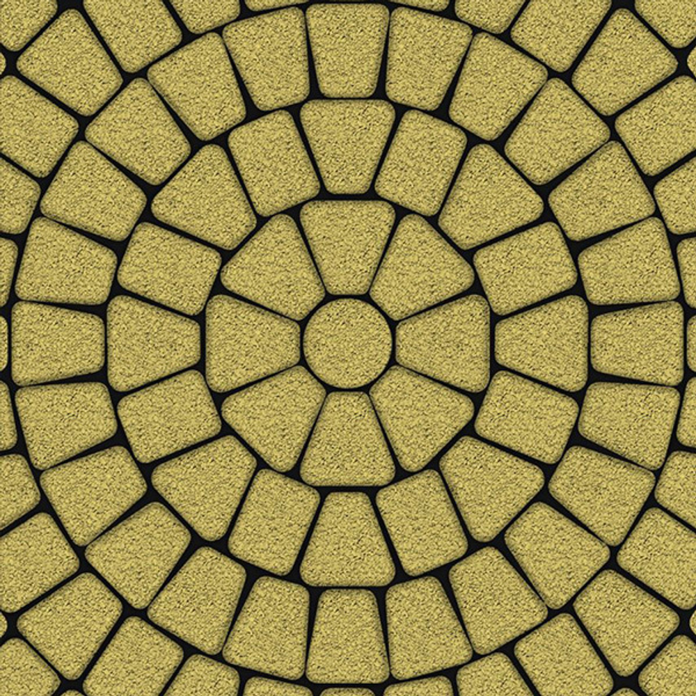 Тротуарная плитка КЛАССИКО (круг) - Гранит Желтый, комплект из 3 видов плит