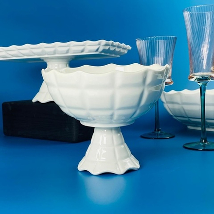 Lenardi 163-047 Конфетница 18х14см на ножке КОРНЕЛИЯ в под.уп.(х16)Фарфор