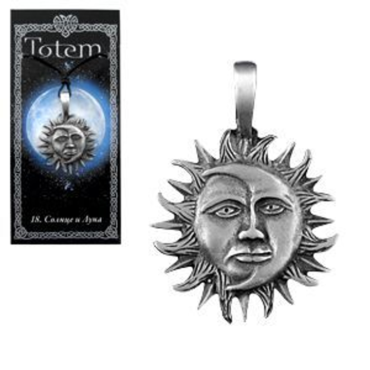 Амулет Totem № 18 Солнце и луна, английское олово