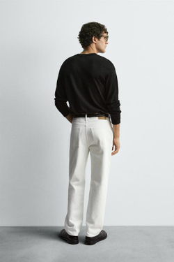 ZARA ДЖИНСЫ STRAIGHT ДЛИНОЙ ДО ЩИКОЛОТКИ, БЕЛЫЙ