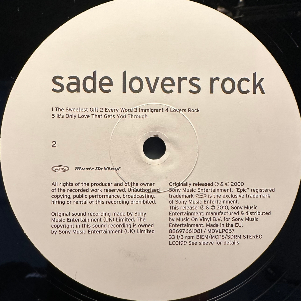 Sade ‎– Lovers Rock (Европа 2010г.)