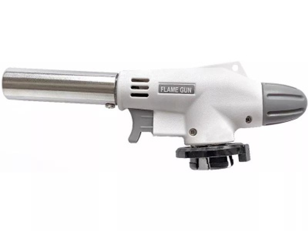 Горелка газовая с пьезоподжигом FLAME GUN белая 920 (10шт/уп)   Х