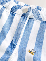 Шорты джинсовые с вышивкой для девочки Next E35-578, Синий, Белый