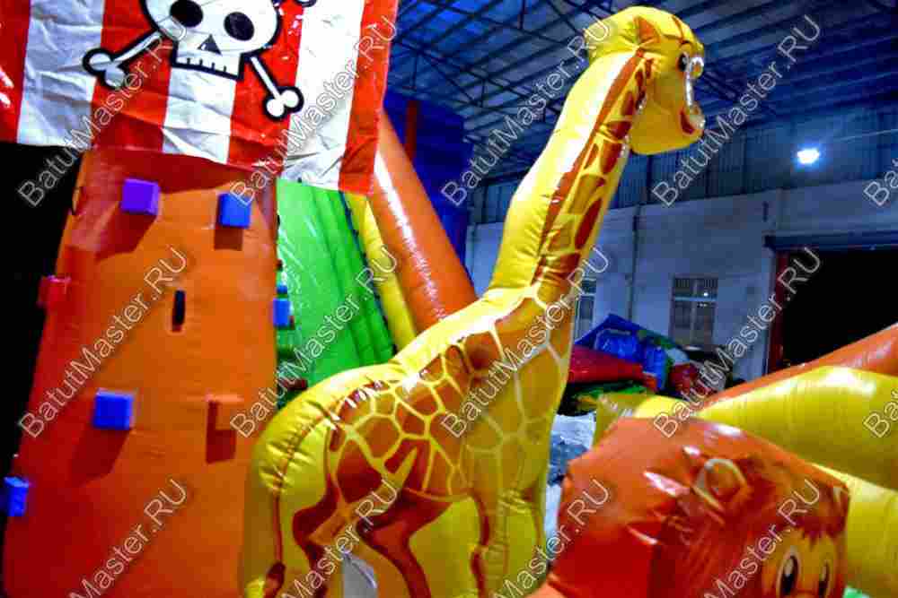 Коммерческий надувной батут "Побег из зоопарка"