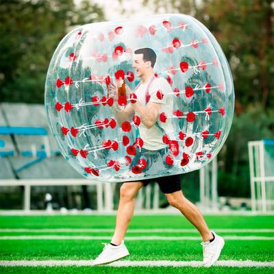 Бампербол ТПУ, диаметр 1,5 м, с красными держателями