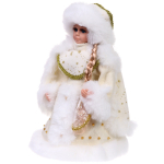 Снегурочка музыкальная «Снежный день» в белой шубке 30 см
