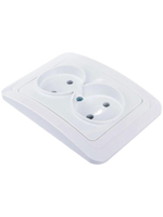 Двойная розетка без заземления, белая Makel Mimoza 12017