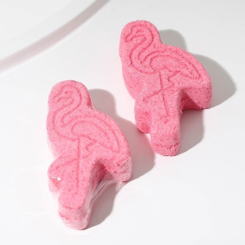 Бомбочка для ванны в форме фламинго с ароматом тропических фруктов - 75 гр.