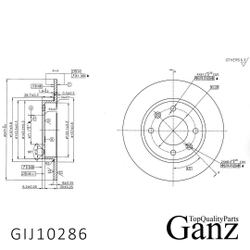 Диск тормозной задний с покрытием H30 Cross-S30 1.6л. 117 л.с. 2014-2018 год GANZ GIJ10286
