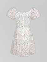 Платье AiZmode 25 короткое в цветочек с рукавом-фонариком