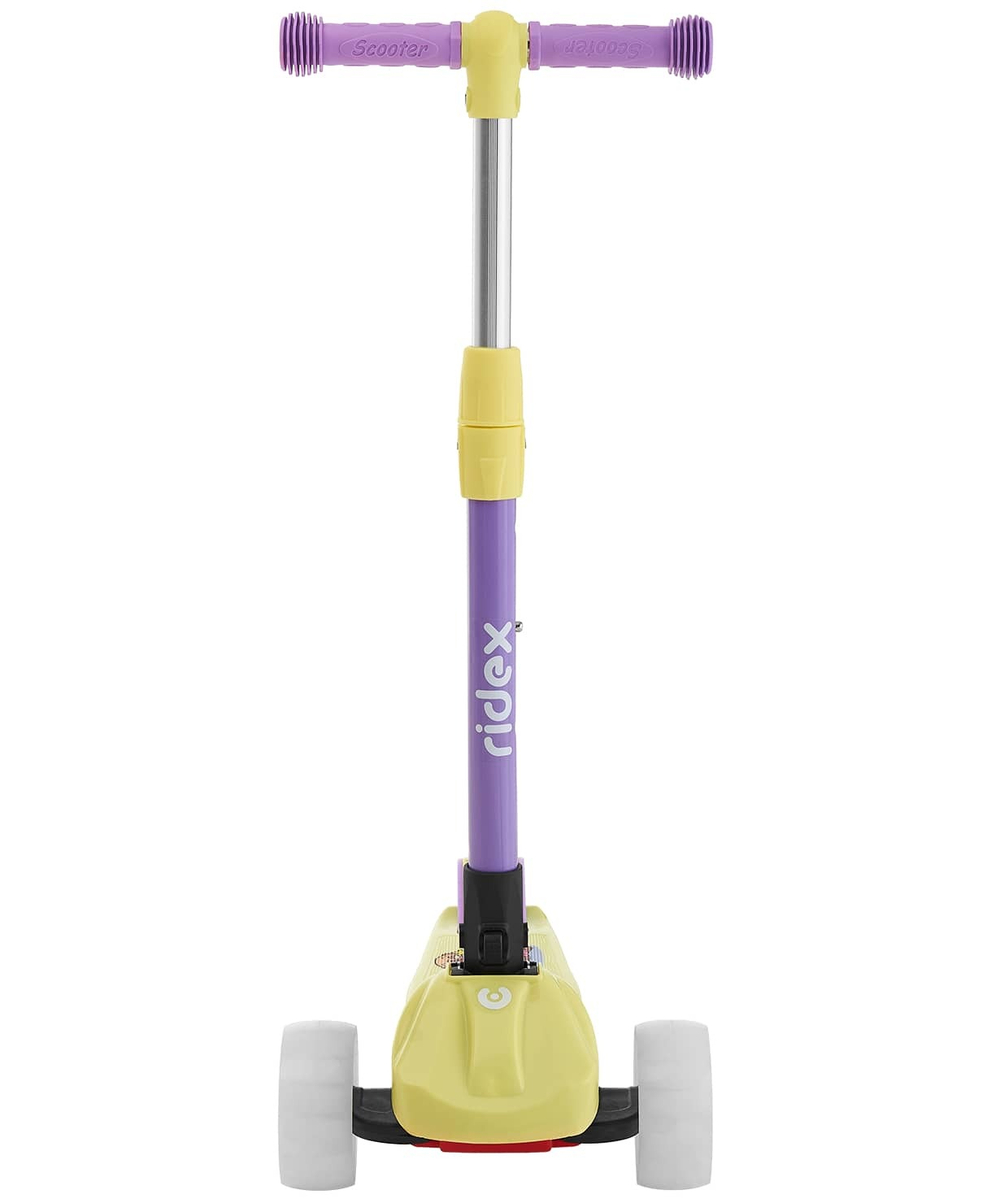 БЕЗ УПАКОВКИ Самокат 3-х колесный Juicy R, 120/80 мм, желтый/фиолетовый