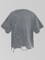 Футболка LJHY 91706 однотонная рваная с логотипом на груди