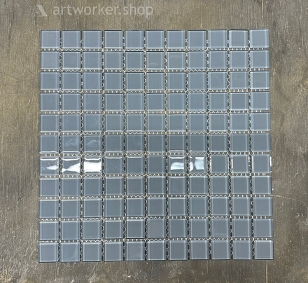 Стеклянная мозаика на сетке 300х300 мм NS-Mosaic S-470 grey серая