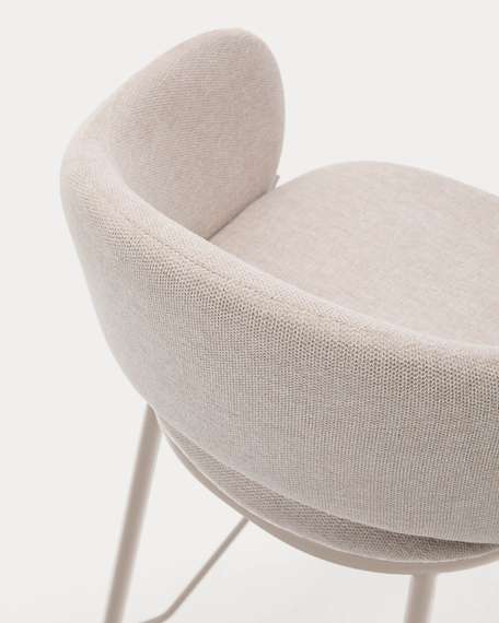 Полубарный стул Maina 65 см, бежевый шенилл, бежевые ножки