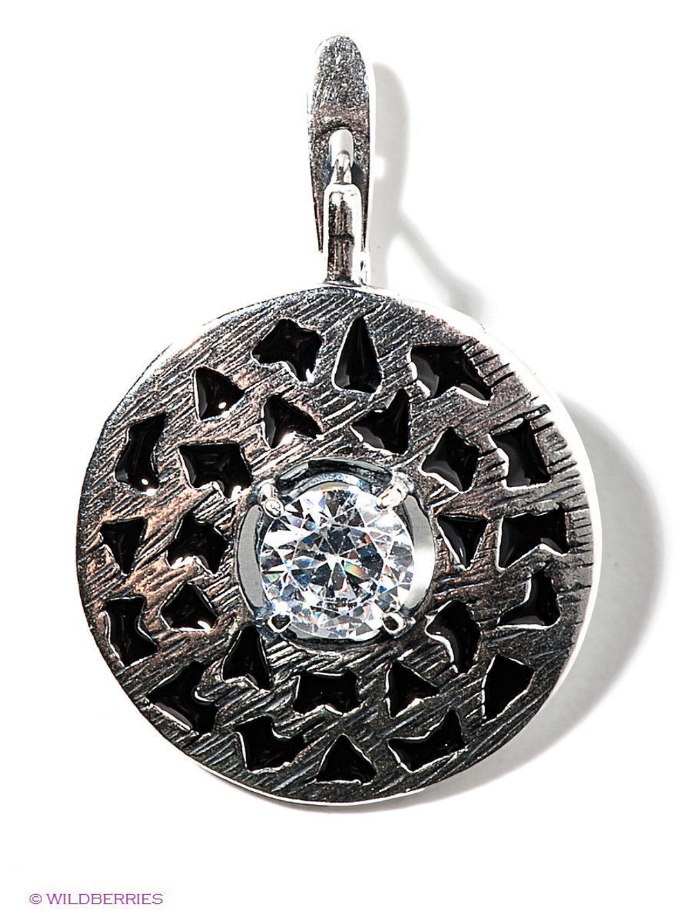 "Санда" cерьги в серебряном покрытии из коллекции "Дикие кошки" с английским замком