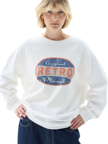 Белый хлопковый лонгслив RETRO