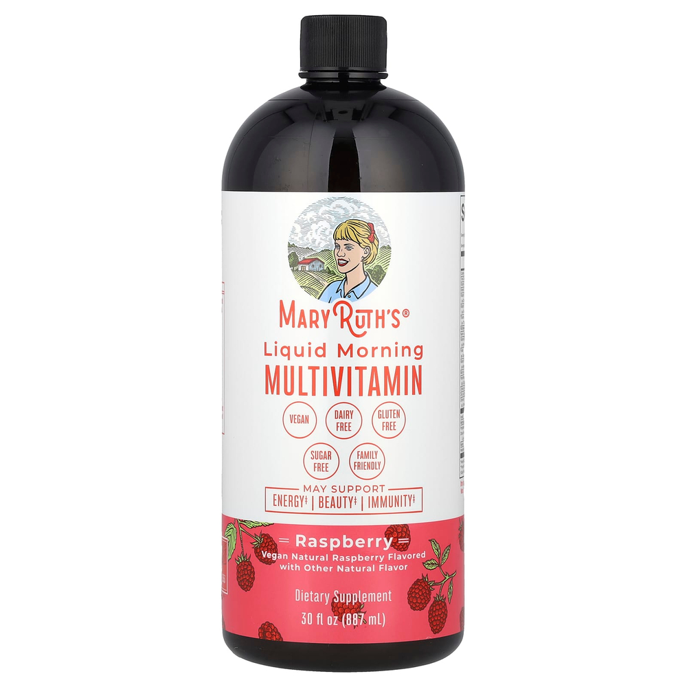 MaryRuth's, жидкая мультивитаминная добавка для утреннего приёма, с малиновым вкусом, 887 мл (30 жидк. унций)