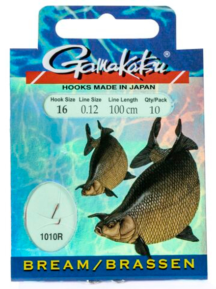 Крючки с поводком Gamakatsu Booklet BREAM 1010R разм. 16-0.12мм 100см 10шт.