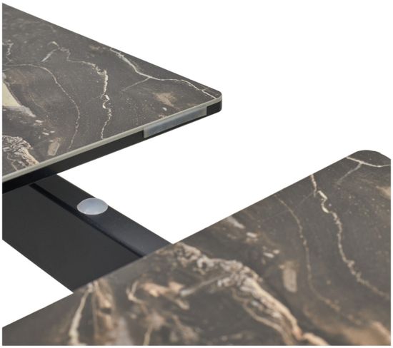 Стол CREMONA 140 KL-176, итальянская керамика/ черный каркас