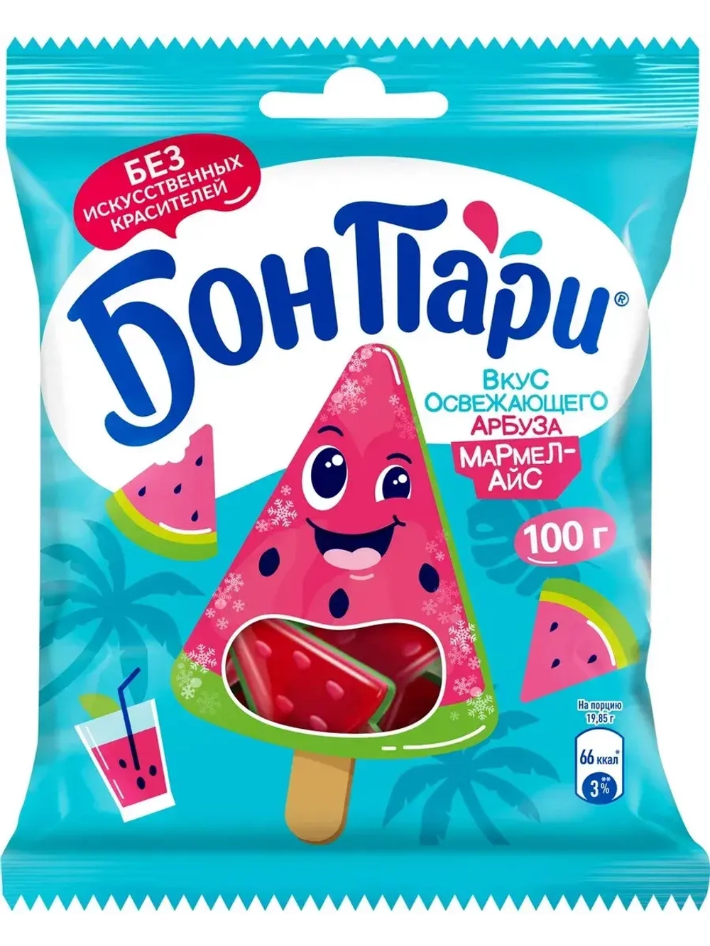 Мармелад Бон Пари Мармел-Айс со вкусом Арбуза 100 г * 3 шт