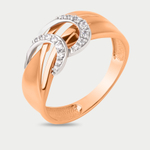 Кольцо женское из розового золота 585 пробы с фианитами (арт. 024861-1102)