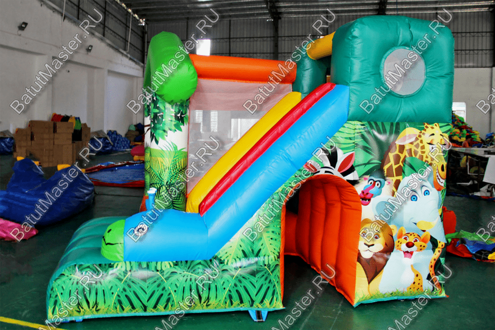 Небольшой надувной батут "Лесной домик"