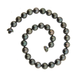 Ожерелье из чёрного морского жемчуга, c Сапфирами и Цаворитами, N0047-0/1