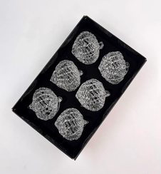 Набор стеклянных украшений Ледяная луковка 5,9 см., 6 шт., стекло, Christmas DeLuxe (14080)