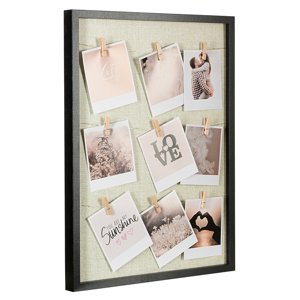 Рамка для фотографий с подсветкой everyday, 38х52 см, белая/черная