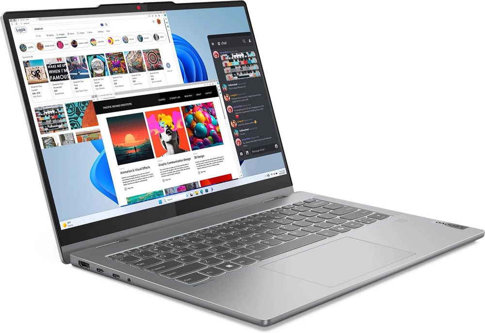 Ноутбук  Lenovo IdeaPad 5 2-in-1 14AHP9 14 ", Ryzen 7, 16 Гб RAM, 512 Гб SSD, Radeon 780M, Серый