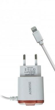 Зарядное ус-во для iPhone Apple 8 Pin AMS-Q1 (2USB/2.4A)