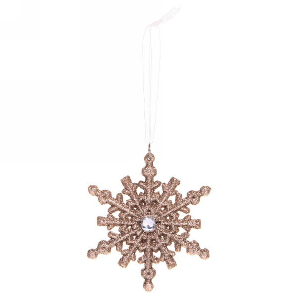 Подвеска «Снежинка» 10 см, золото