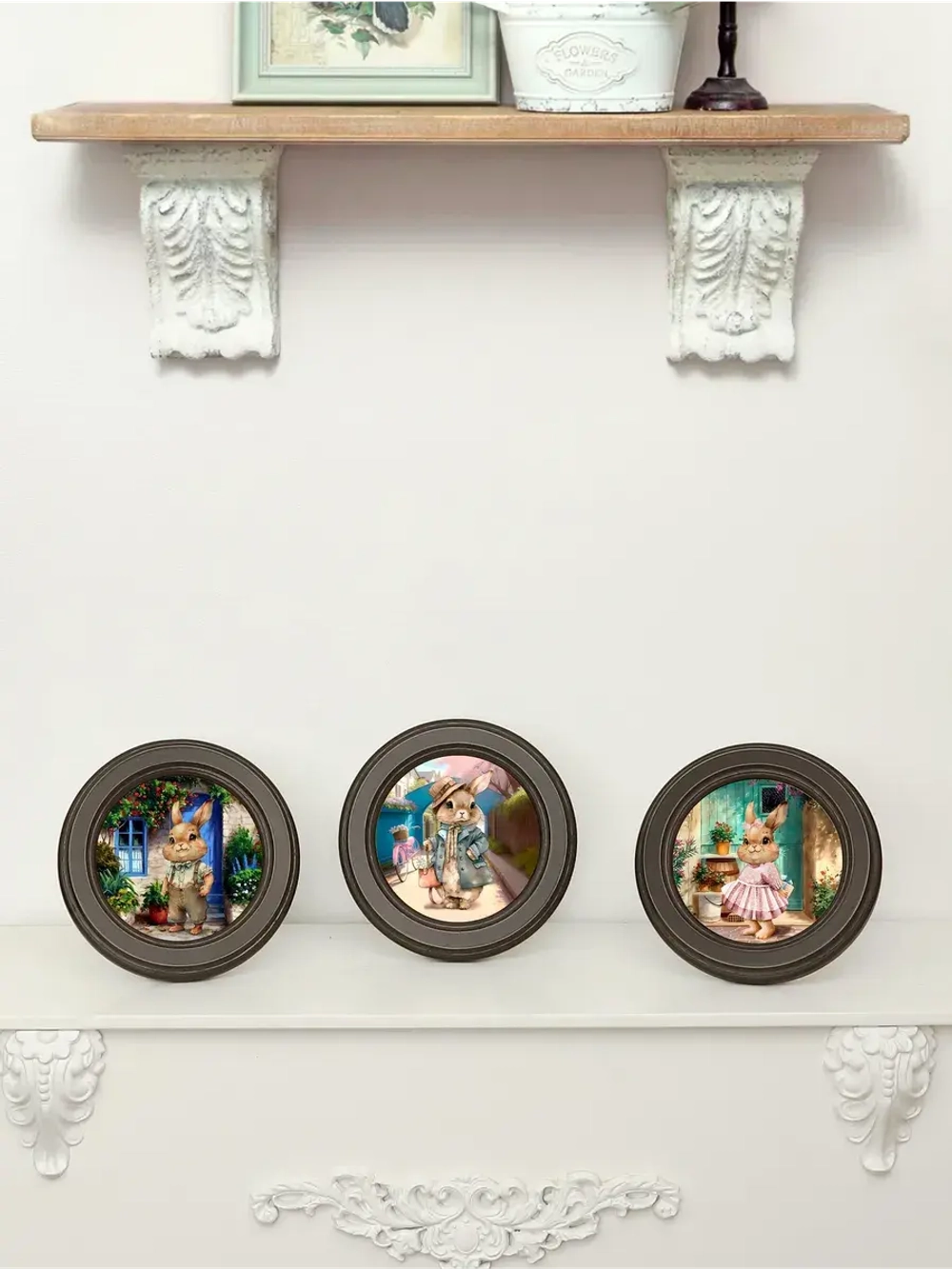 Картины на стену интерьерная на холсте 3 шт 17.5 см