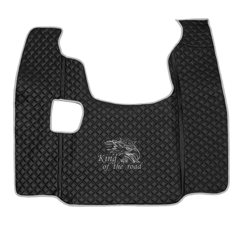 Ковры SCANIA 5 серии G (механика), (экокожа, черный, серый кант, серая вышивка)